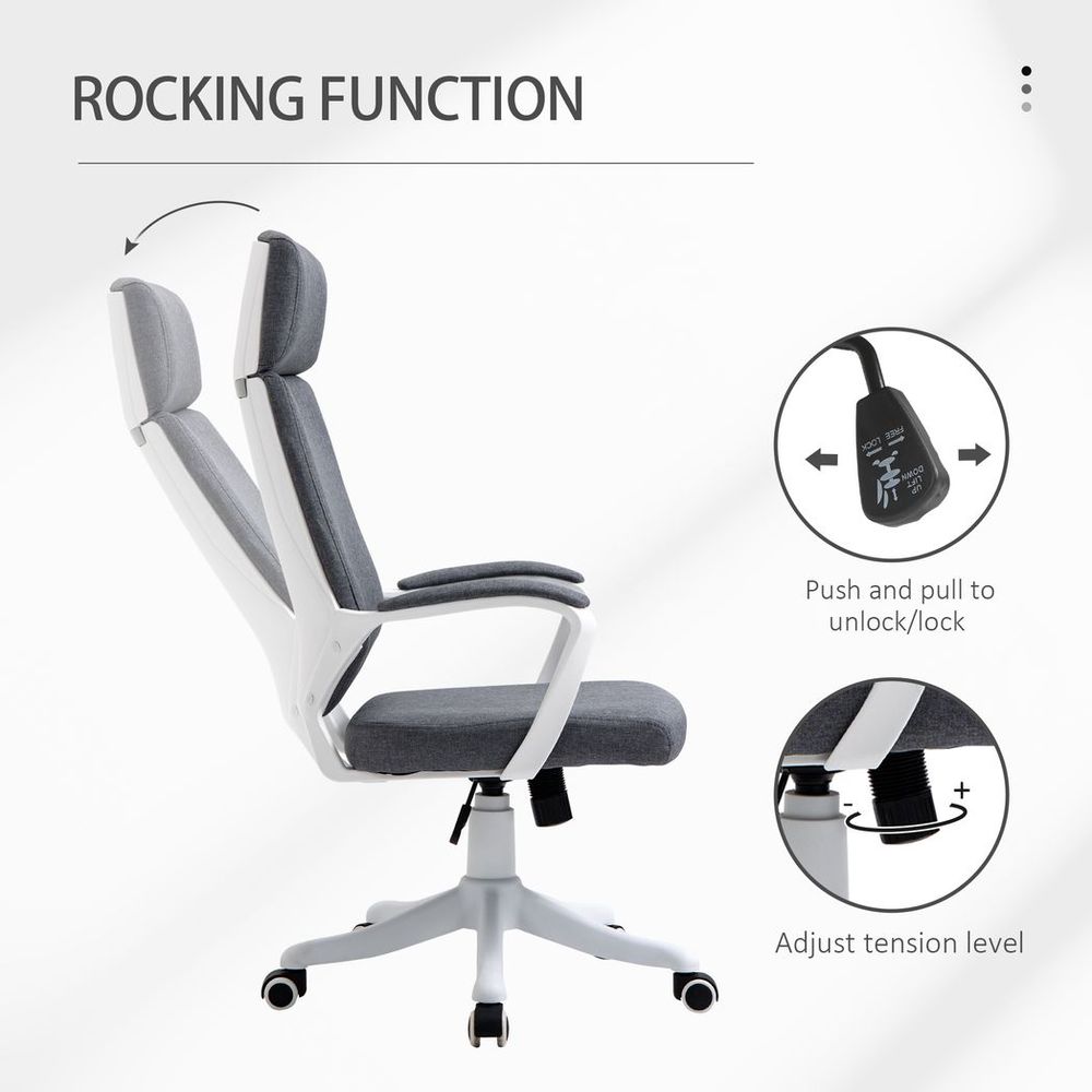 High Back Swivel Office Chair with Lumbar Back Support, Adjustable Height - anydaydirect
