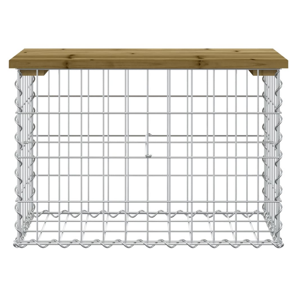 vidaXL Garden Bench Gabion Design 63x31.5x42 cm Impregnated Wood Pine - anydaydirect