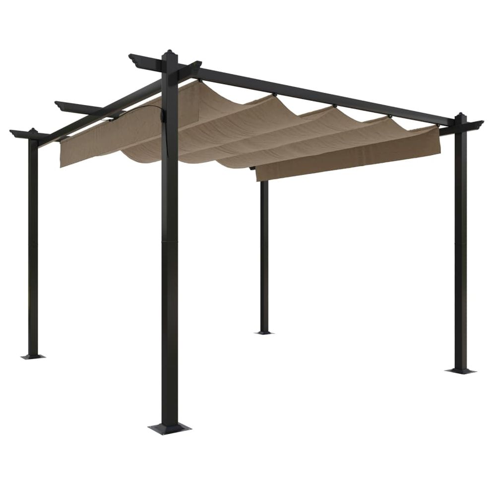 Garden Gazebo with Retractable Roof 3x3 m Taupe - anydaydirect