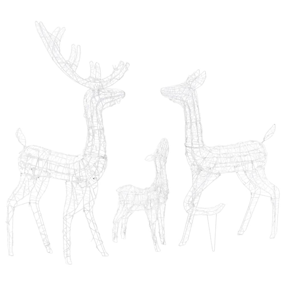 Acrylic Reindeer Family Christmas Decoration 300 LED Warm White - anydaydirect