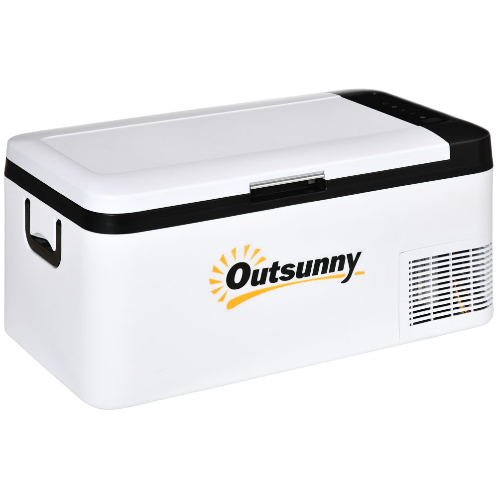 12V Portable Car Refrigerator w/ Inner LED Light Indoor Outdoor, 18L Outsunny - anydaydirect