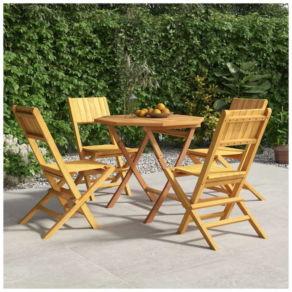 5 Piece Garden Dining Set Solid Wood Teak - anydaydirect