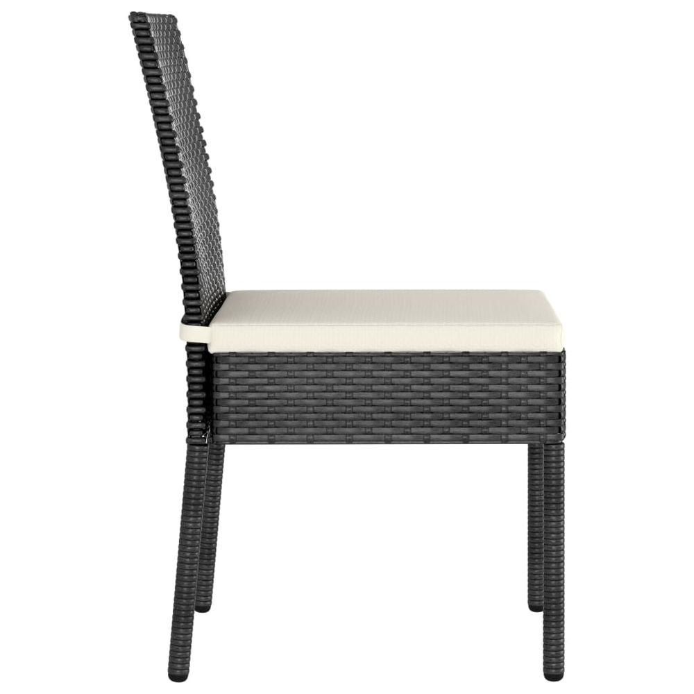 Garden Dining Chairs 4 pcs Poly Rattan Black - anydaydirect