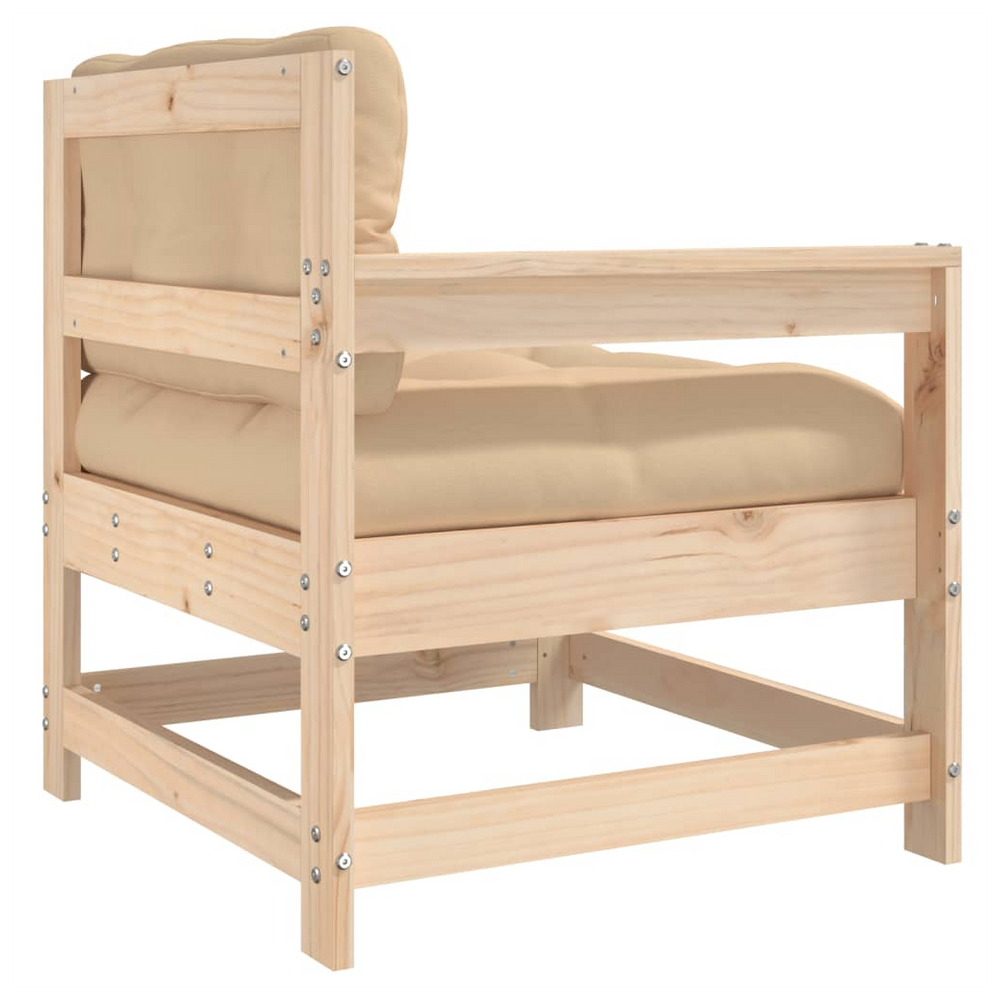 vidaXL Garden Chair with Cushions Solid Wood Pine - anydaydirect