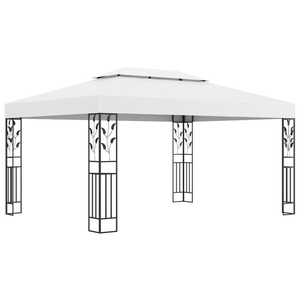 Gazebo with Double Roof 3x4 m White - anydaydirect
