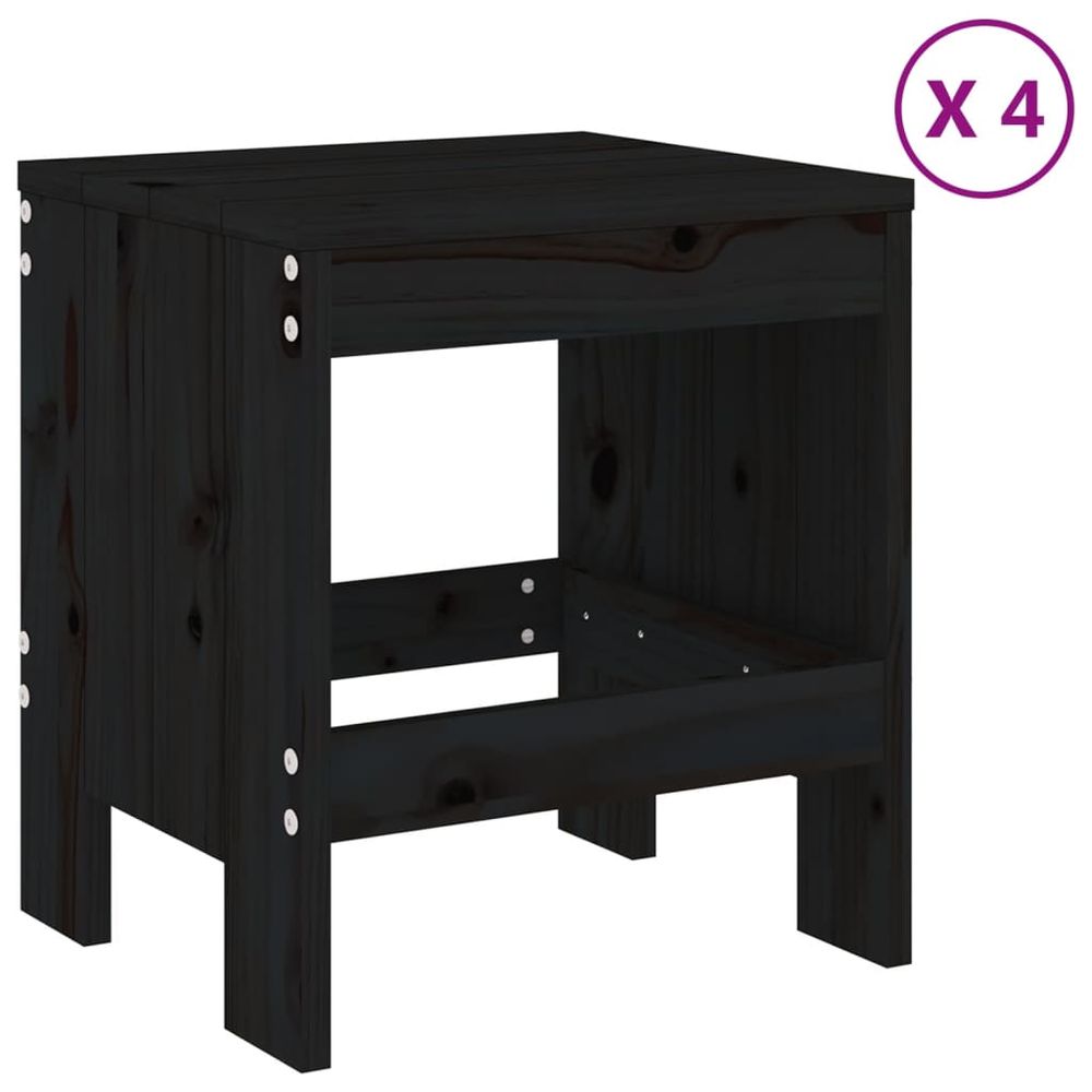 vidaXL 5 Piece Garden Dining Set Black Solid Wood Pine - anydaydirect