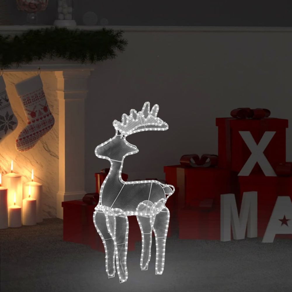 Reindeer Christmas Decoration with Mesh 306 LEDs 60x24x89cm - anydaydirect