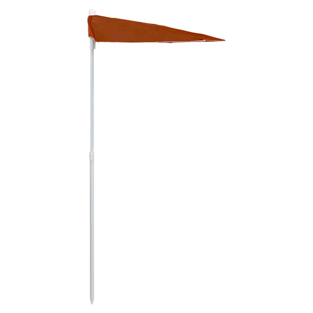 vidaXL Garden Half Parasol with Pole 180x90 cm Terracotta - anydaydirect