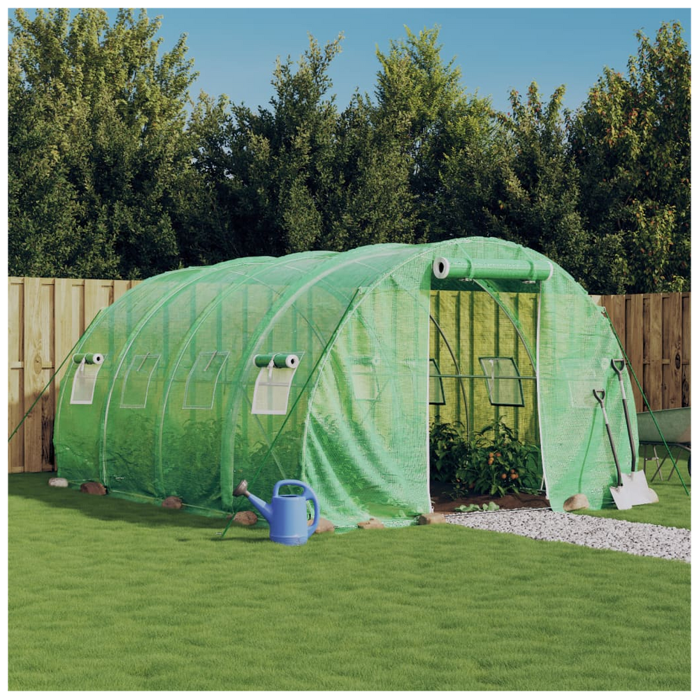 vidaXL Greenhouse with Steel Frame Green 12 m² 4x3x2 m - anydaydirect