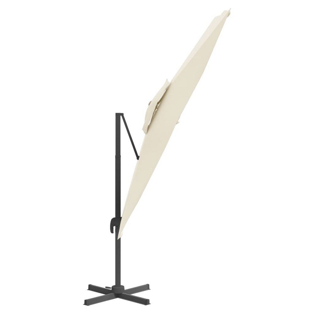 Double Top Cantilever Umbrella Sand White 400x300 cm - anydaydirect