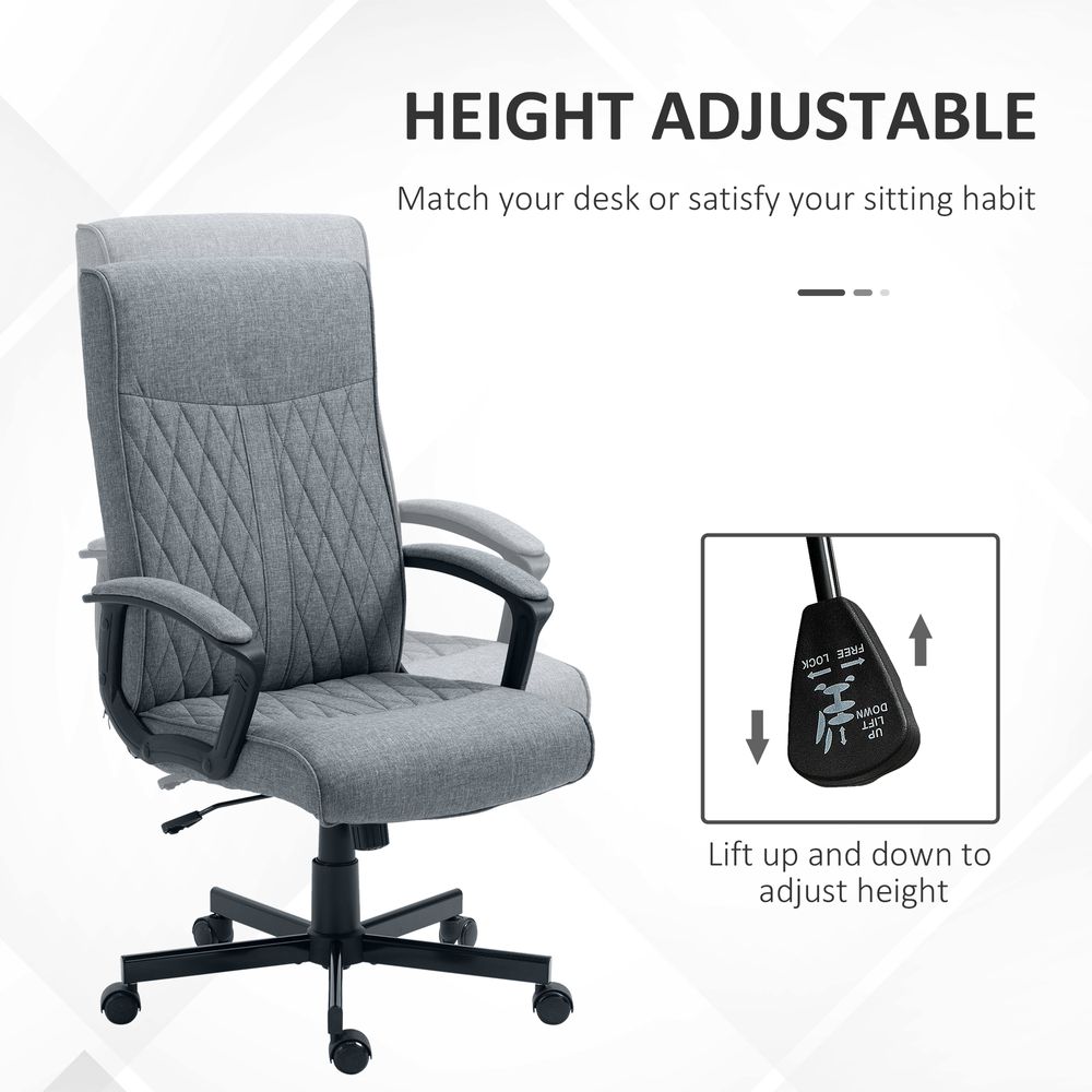 High-Back Home Office Chair with Adjustable Height and Swivel Wheels Vinsetto - anydaydirect