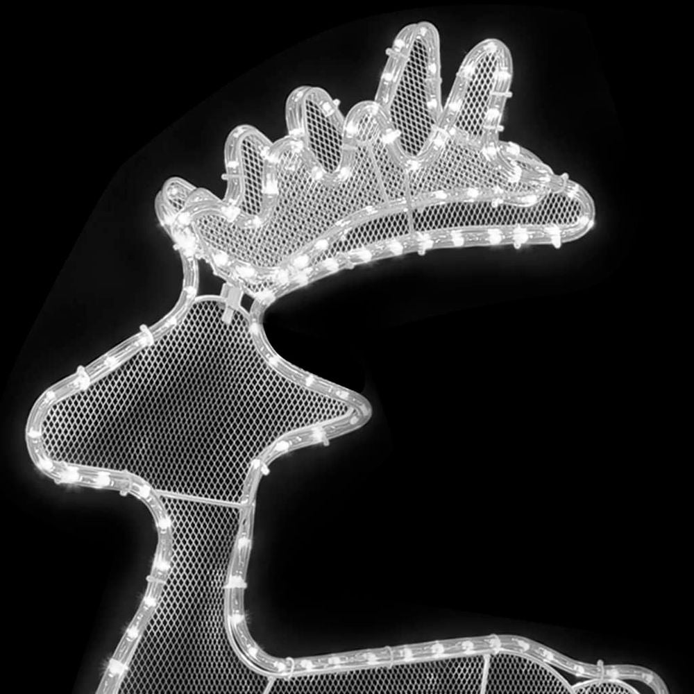 Reindeer Christmas Decoration with Mesh 306 LEDs 60x24x89cm - anydaydirect