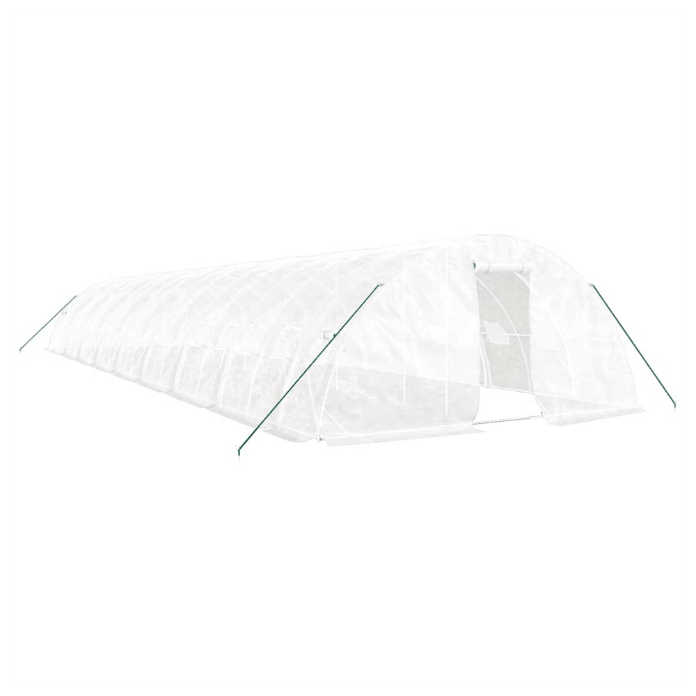 vidaXL Greenhouse with Steel Frame White 90 m² 18x5x2.3 m - anydaydirect