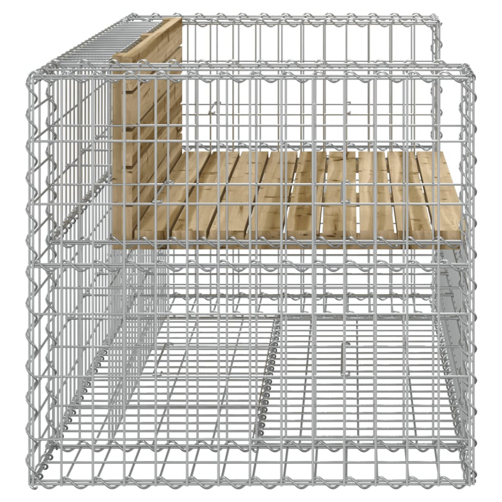 vidaXL Garden Bench Gabion Design 143x71x65.5 cm Impregnated Wood Pine - anydaydirect