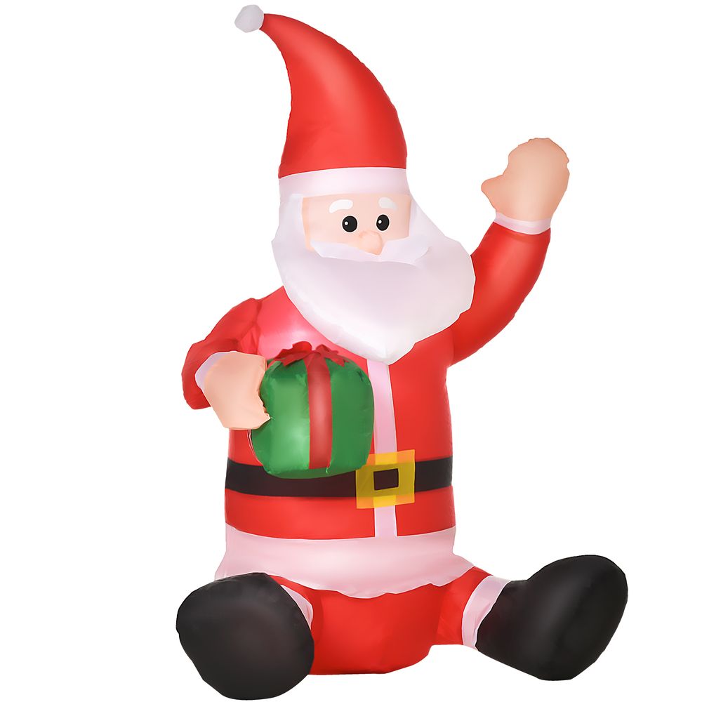 4ft Inflatable Christmas Santa Claus Gift with LED Xmas  Holiday Outdoor - anydaydirect