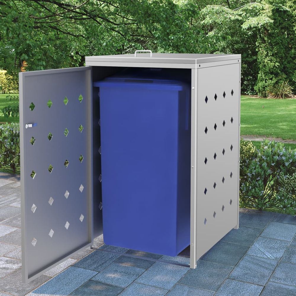 Single to Quadruple Wheelie Bin Shed 240 L Stainless Steel - anydaydirect