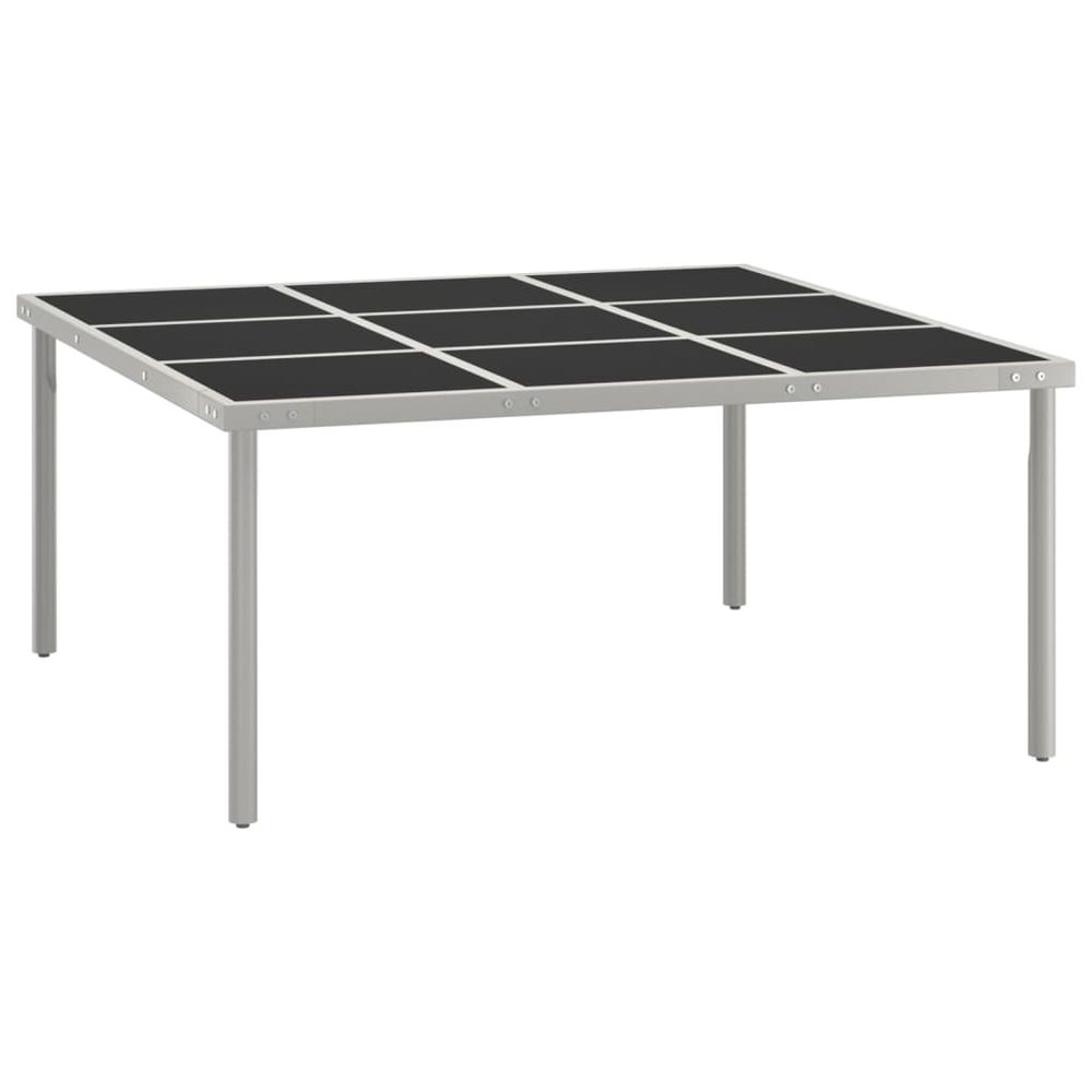 Garden Dining Table 170x170x74.5 cm Glass and Steel - anydaydirect