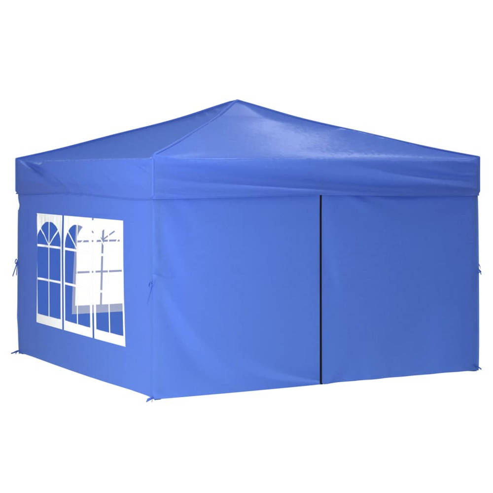 Folding Party Tent with Sidewalls Blue 3x3 m - anydaydirect