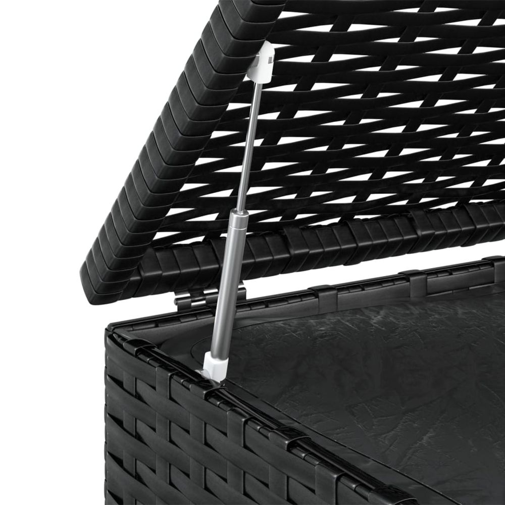 Garden Cushion Box PE Rattan 100x49x103.5 cm Black - anydaydirect