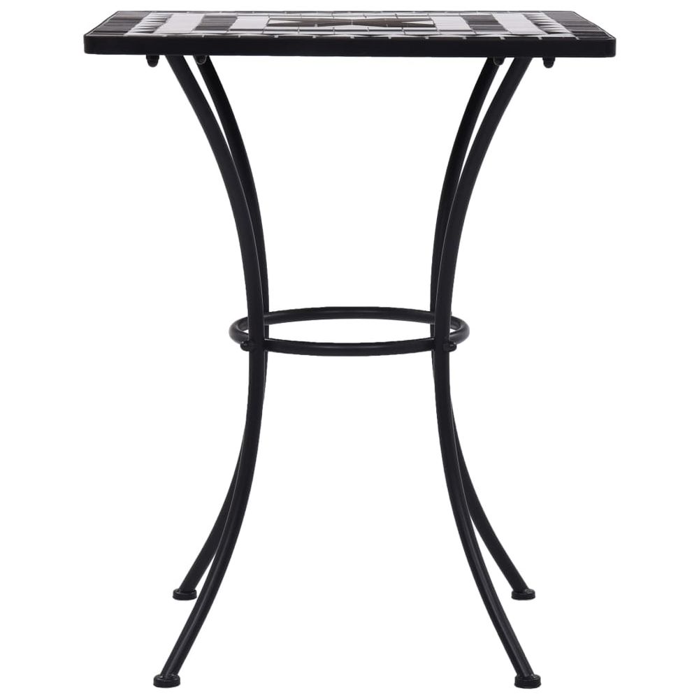 Mosaic Bistro Table Black and White 60 cm Ceramic - anydaydirect