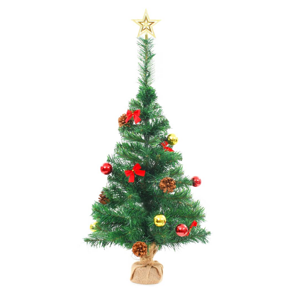 Artificial Christmas Tree with Baubles and LEDs Green 64 cm - anydaydirect