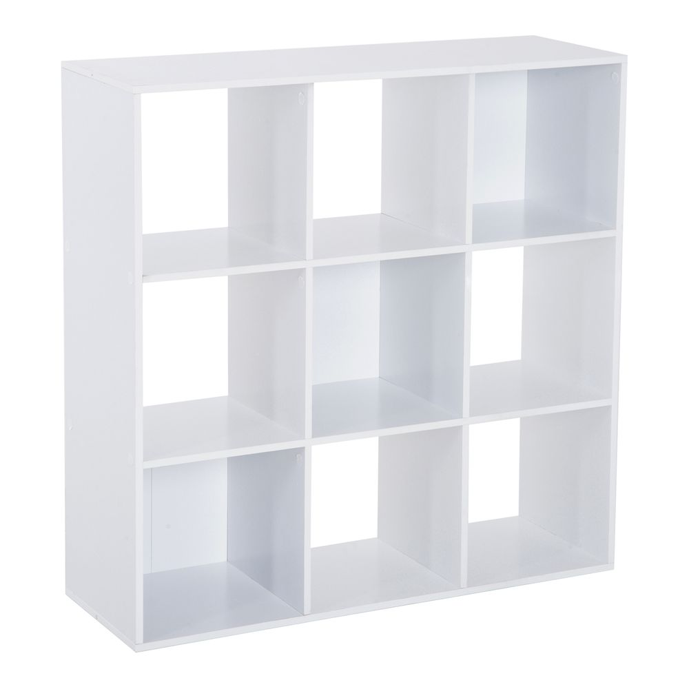 9 Cube Storage Unit Cabinet Bookcase Display Shelves Chipboard - White - anydaydirect