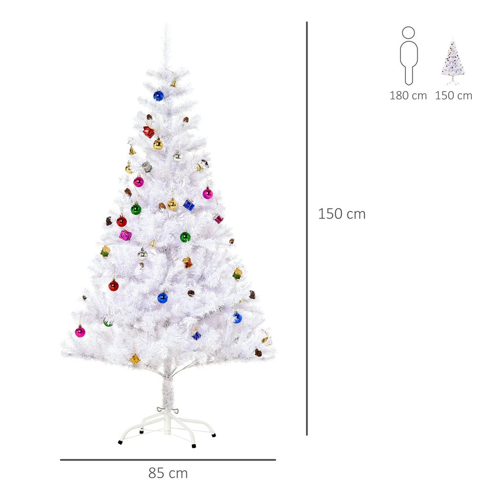 5ft Snow Artificial Christmas Tree Metal Stand Elegant Faux White - anydaydirect