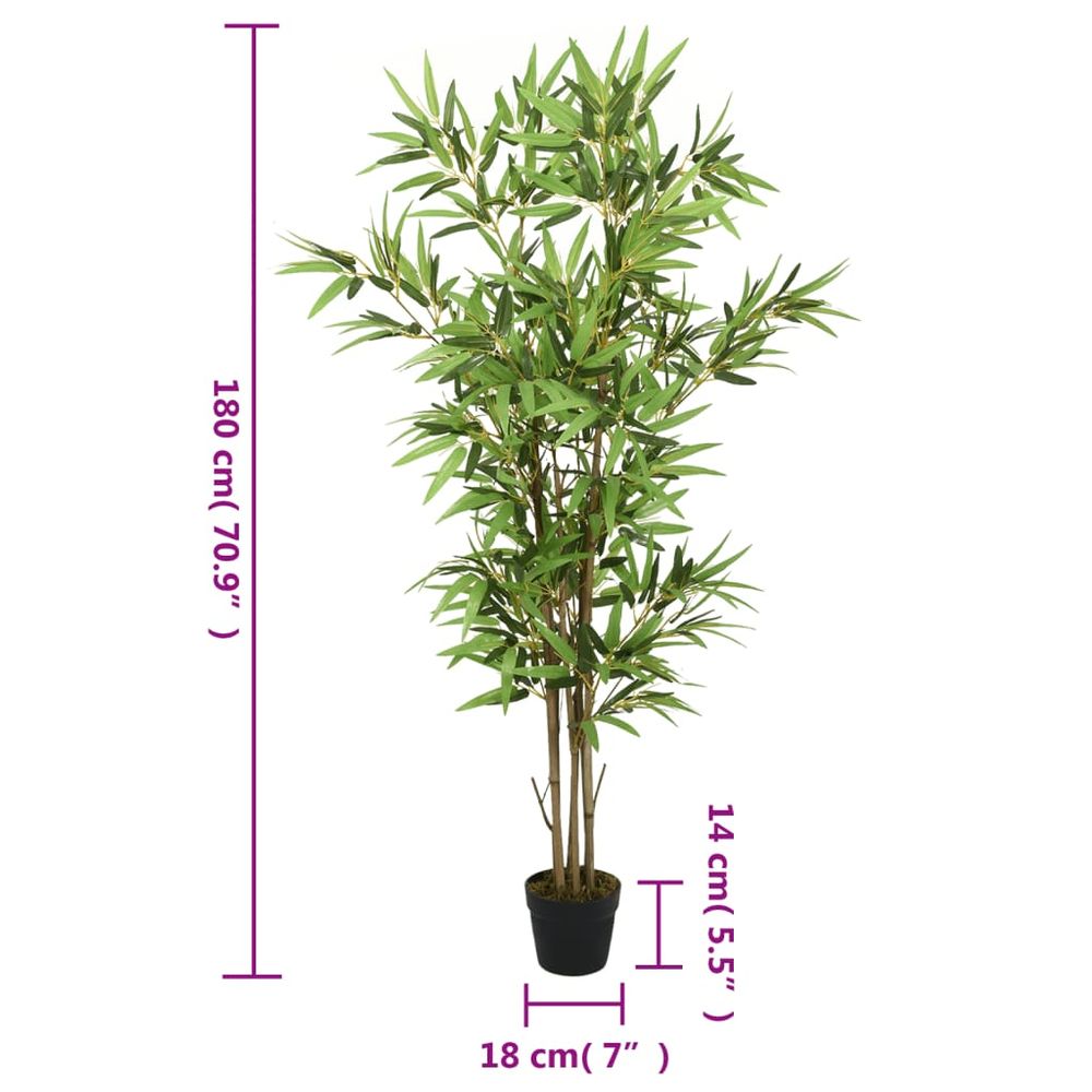 vidaXL Artificial Bamboo Tree 1288 Leaves 180 cm Green - anydaydirect