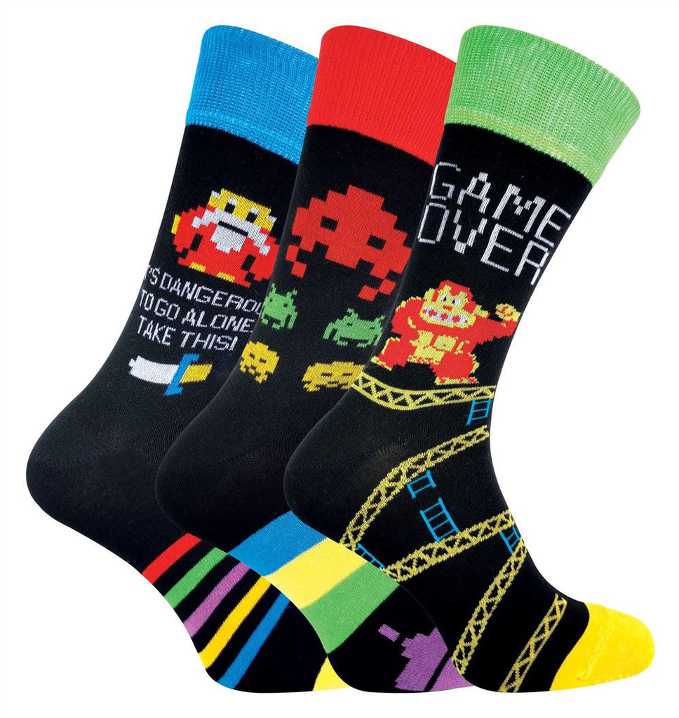 3 Pairs Retro Gaming Socks - anydaydirect