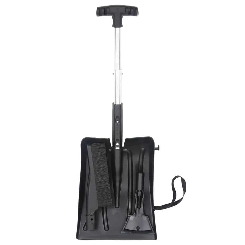 vidaXL Snow Shovel Kit 3-in-1 Black Aluminum - anydaydirect