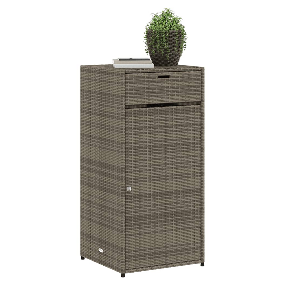 vidaXL Garden Storage Cabinet Grey 55x55x111 cm Poly Rattan - anydaydirect