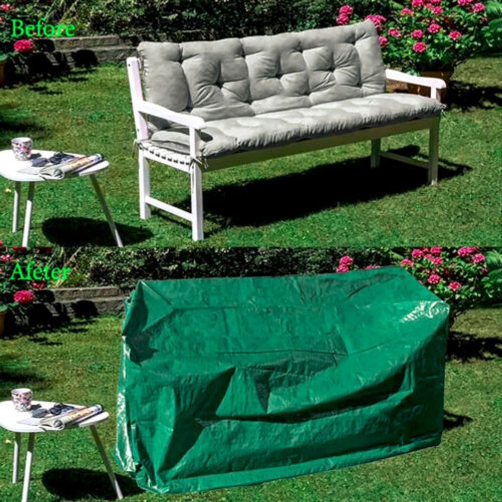 Heavy Duty 3 Seater Garden Bench Cover Seat Waterproof Weatherproof Outdoor Gree - anydaydirect