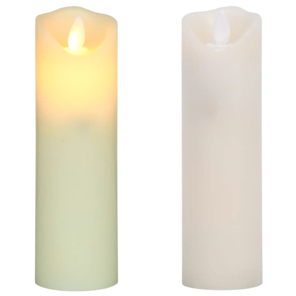 5 Piece Electric LED Candle Set with Remote Control Warm White & Colourful - anydaydirect