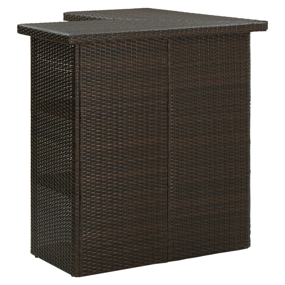 Corner Bar Table Brown 100x50x105 cm Poly Rattan - anydaydirect