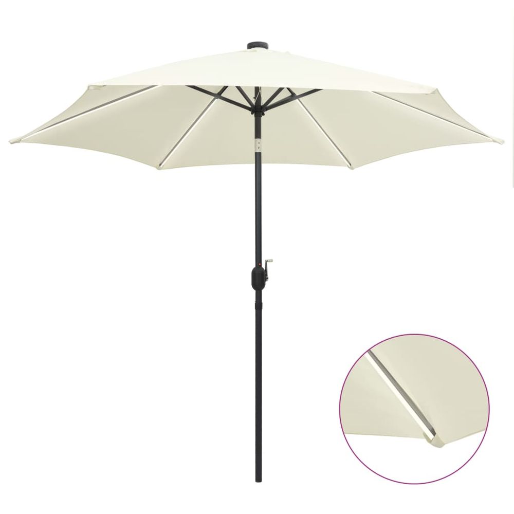 Parasol with LED Lights and Aluminium Pole 300 cm - anydaydirect