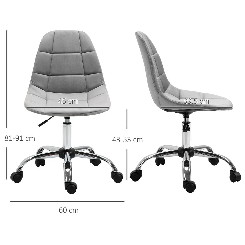 Ergonomic Office Chair with Adjustable Height for Home Office, Grey Vinsetto - anydaydirect