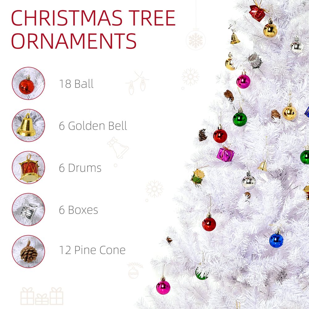 5ft Snow Artificial Christmas Tree Metal Stand Elegant Faux White - anydaydirect