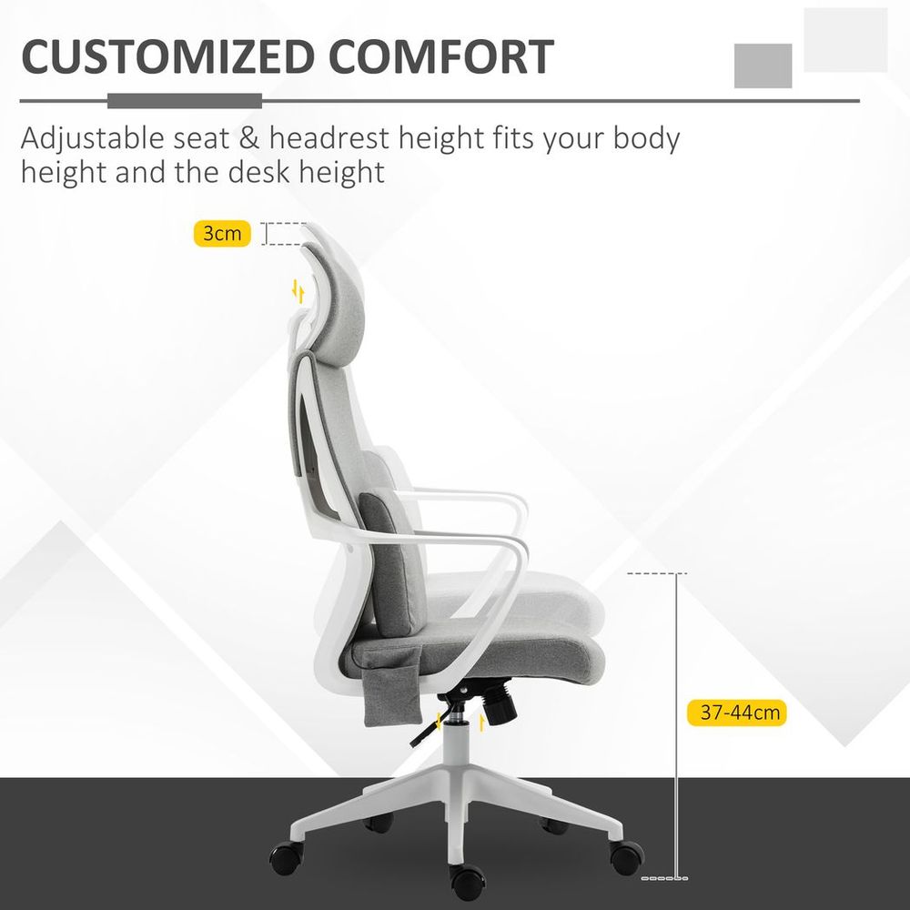 Massage Office Chair with 2 Points Lumbar Support Adjustable Height - anydaydirect