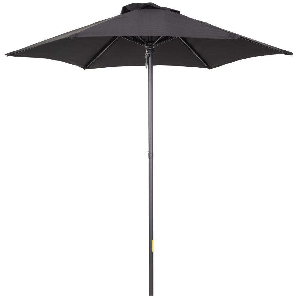 1.96m Parasol Patio Umbrella, Black - anydaydirect