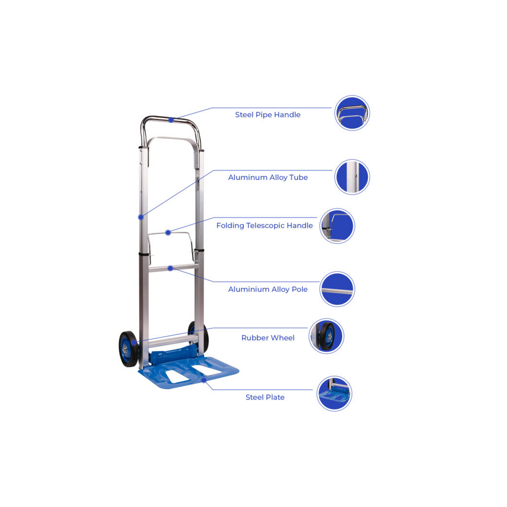 Neo 200kg Capacity Sack Trolley Folding With Extendable Handle - anydaydirect