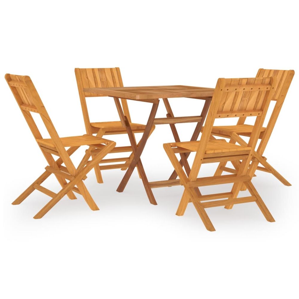 5 Piece Garden Dining Set Solid Wood Teak - anydaydirect