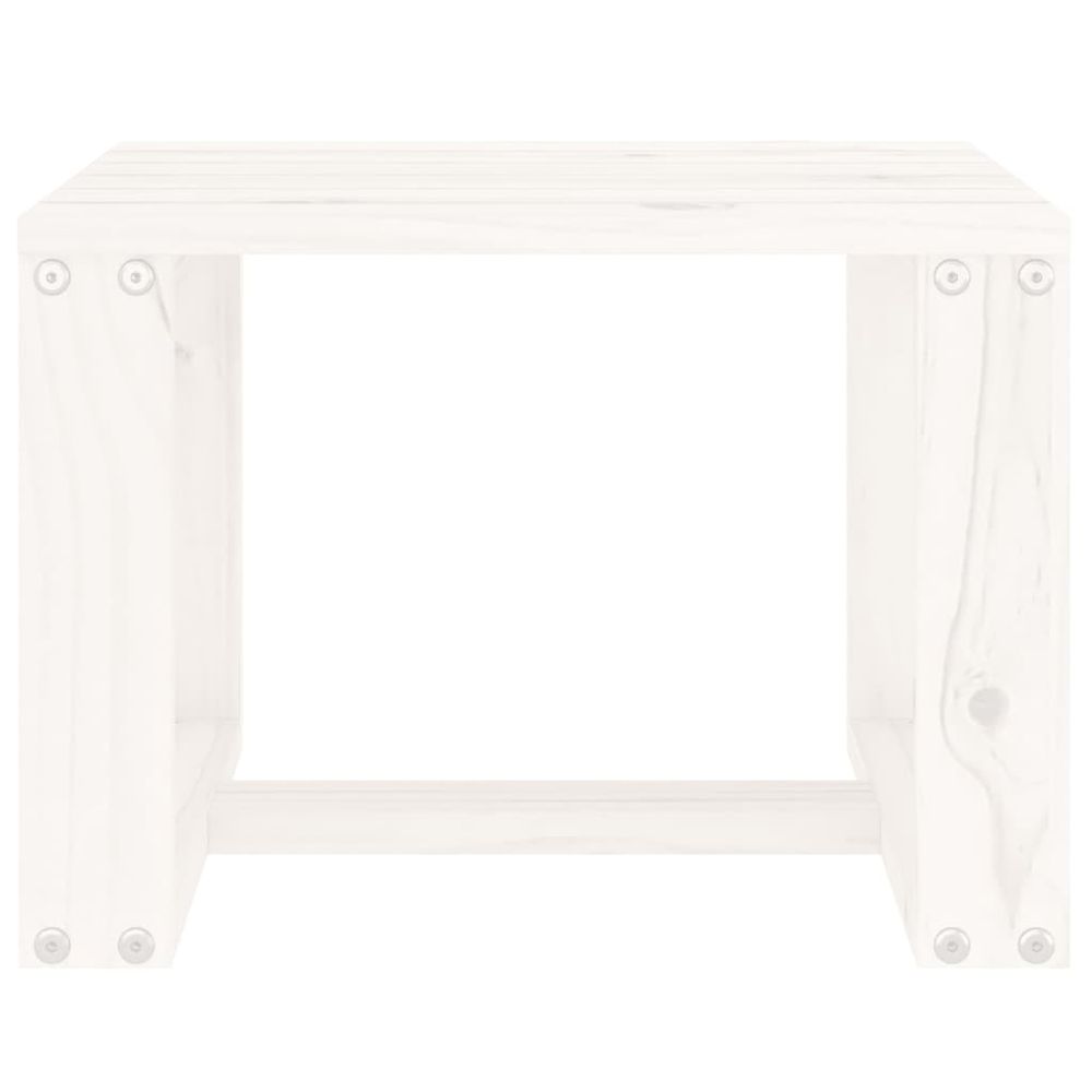 vidaXL Garden Side Table White 40x38x28.5 cm Solid Wood Pine - anydaydirect