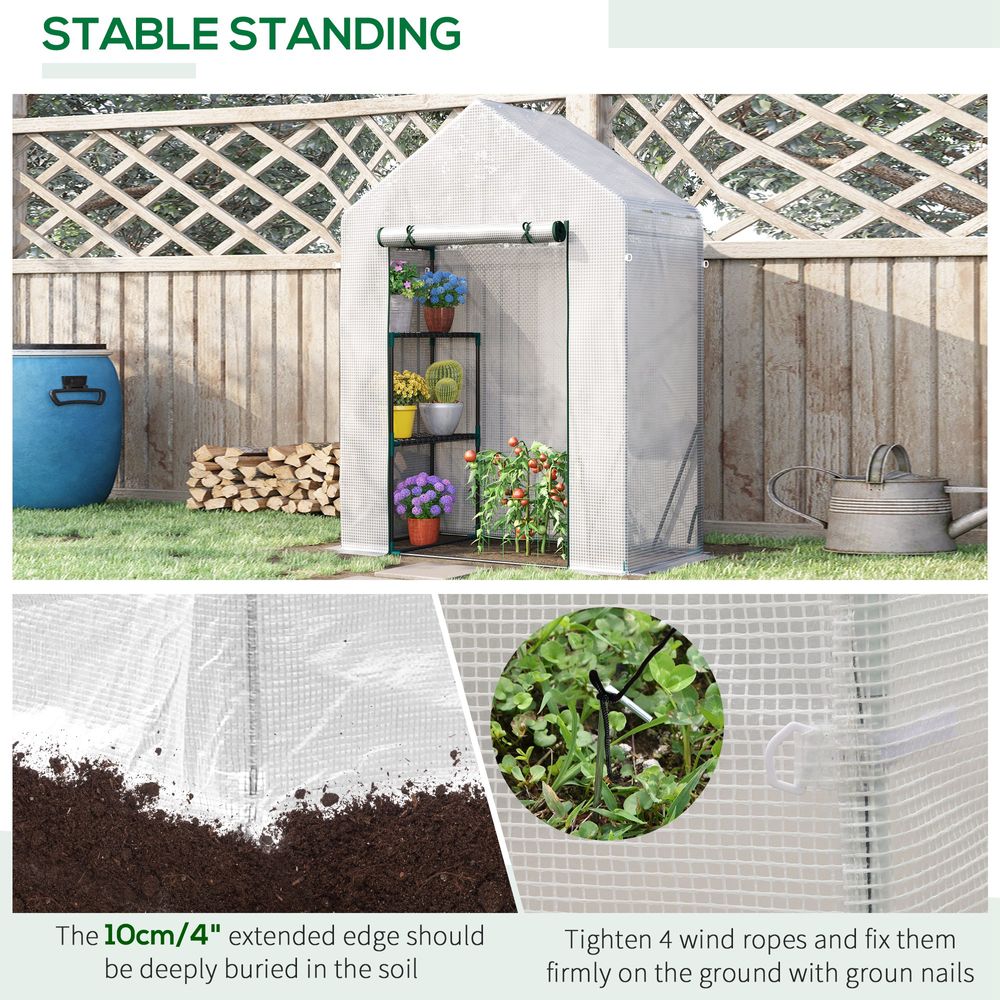 Greenhouse for Outdoor, Portable Gardening Plant Grow House w/ Shelf Outsunny - anydaydirect