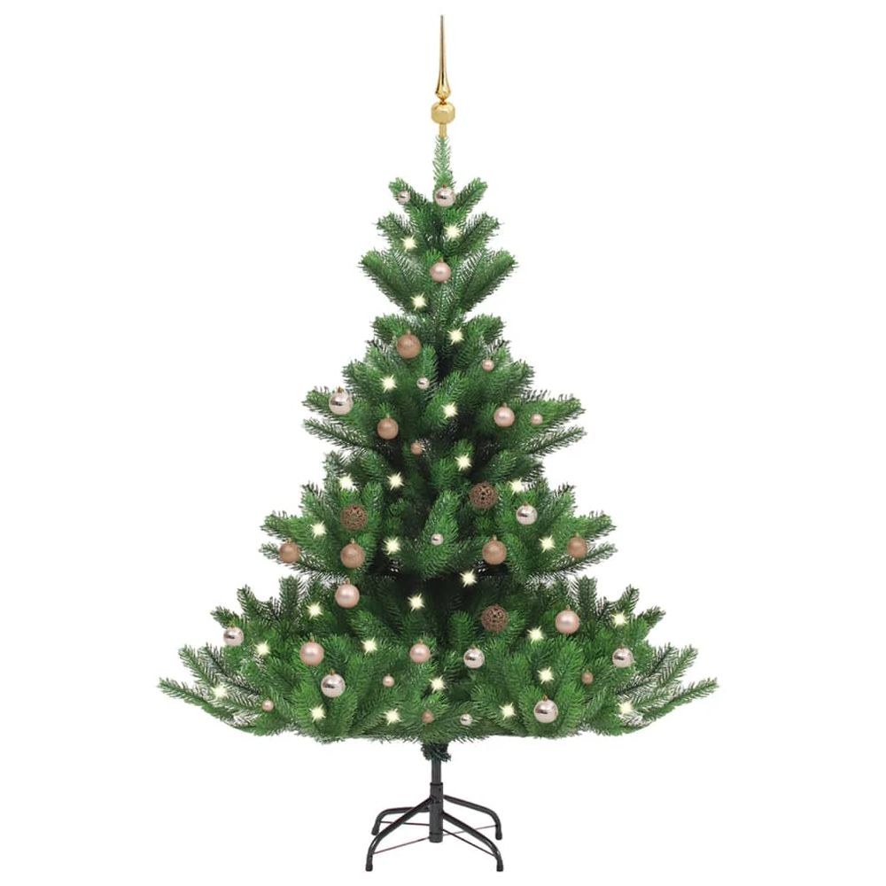 Nordmann Fir Artificial Christmas Tree LED&Ball Set Green 120cm - 210cm - anydaydirect