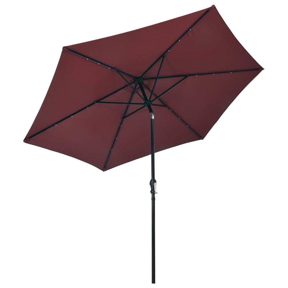 Outdoor Parasol with LED Lights and Steel Pole 300 cm - anydaydirect