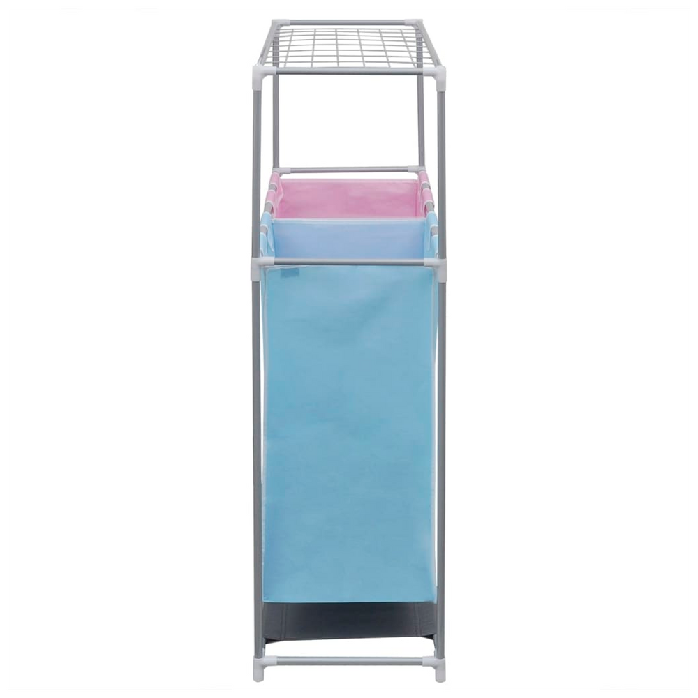 2-Section Laundry Sorter Hamper with a Top Shelf for Drying - anydaydirect