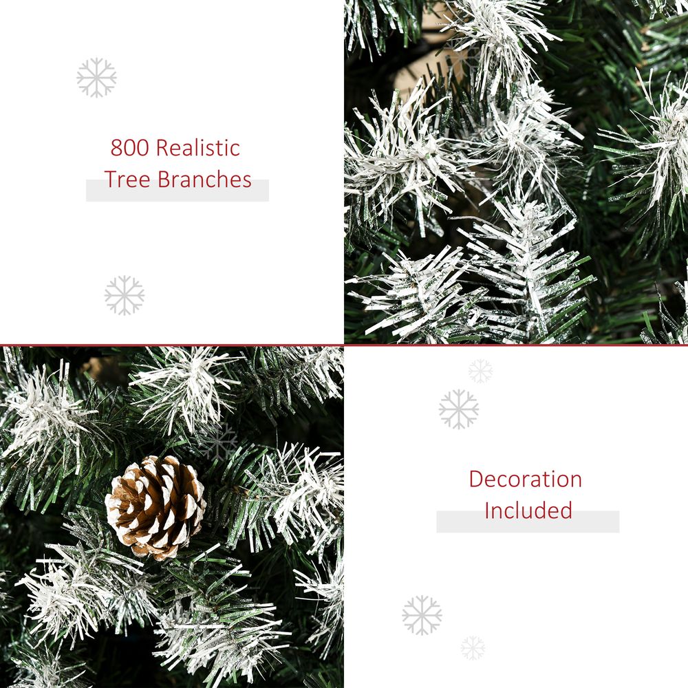 6FT Artificial Christmas Tree Pine Cones Xmas Home Deco Automatic Open Green - anydaydirect