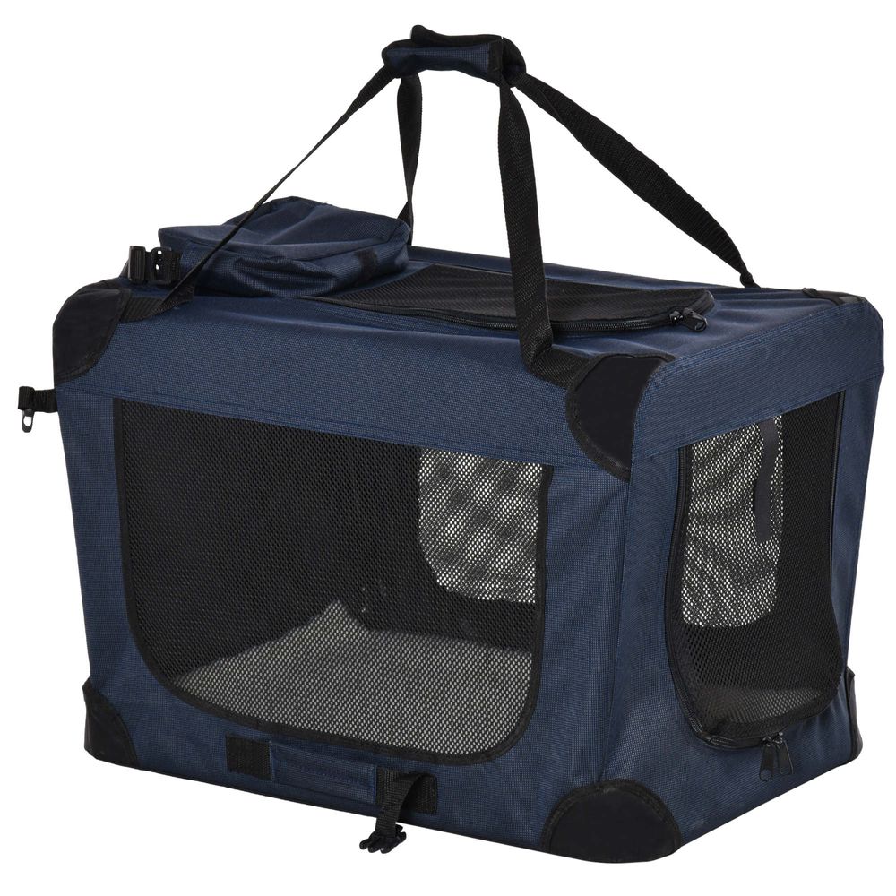 60cm Folding Pet Carrier Bag Soft Portable Cat Puppy Cage with Cushion Storage - anydaydirect