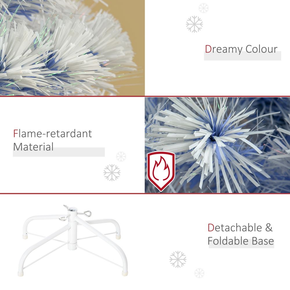 Artificial Fibre Christmas Tree Seasonal Deco 21 LED Easy Store 5FT White Blue - anydaydirect