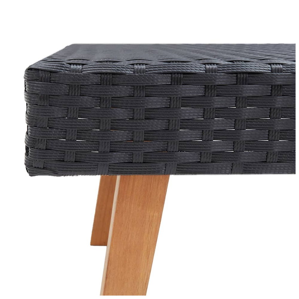 Garden Coffee Table Poly Rattan Black - anydaydirect